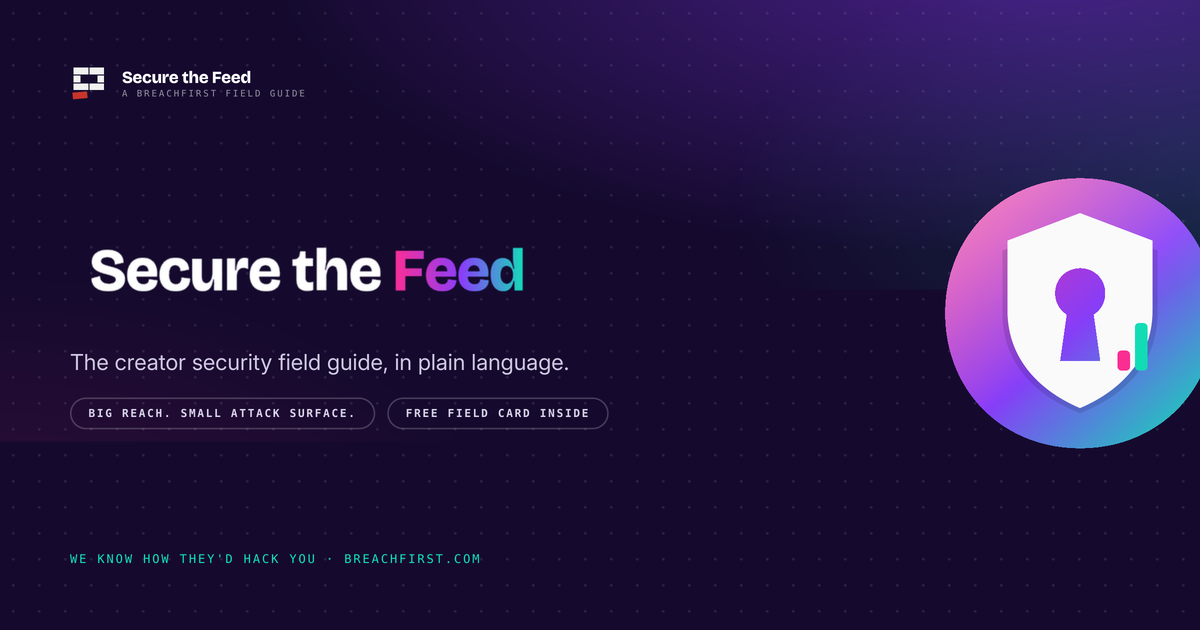 Preview of the free one-page Secure the Feed field card